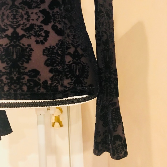 Mesh/velvet Free People blouse - Picture 3 of 3